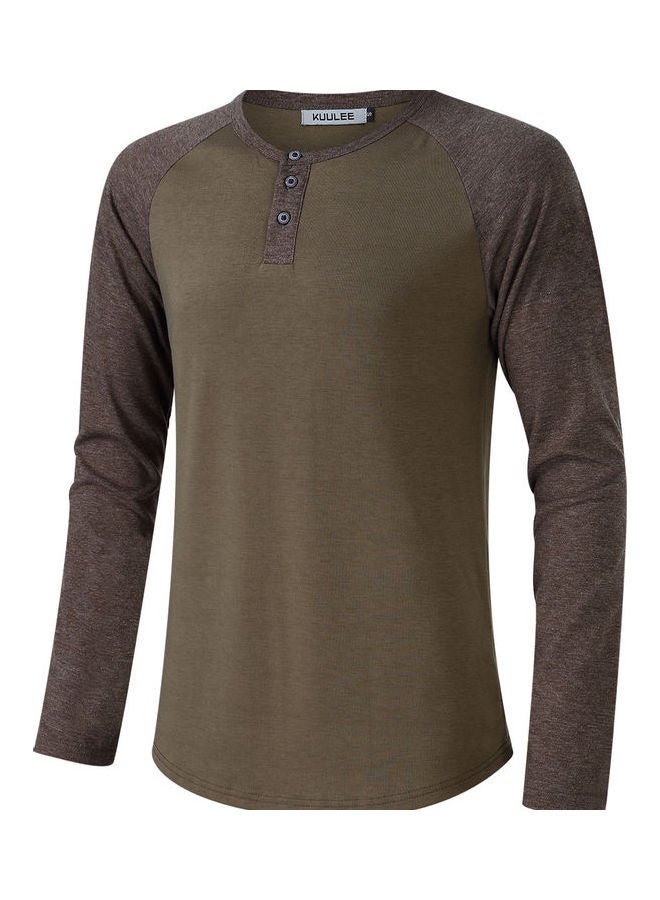 Casual Long Sleeve T-Shirt Brown - Image 3