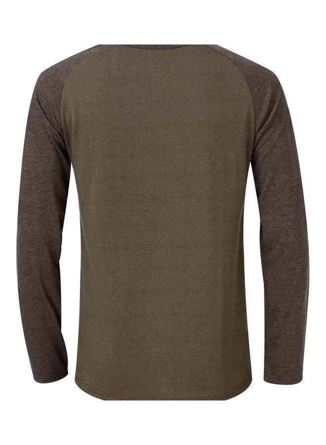 Casual Long Sleeve T-Shirt Brown - Image 2