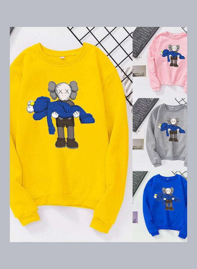 Round Neck Sweatshirt Yellow - Image 3