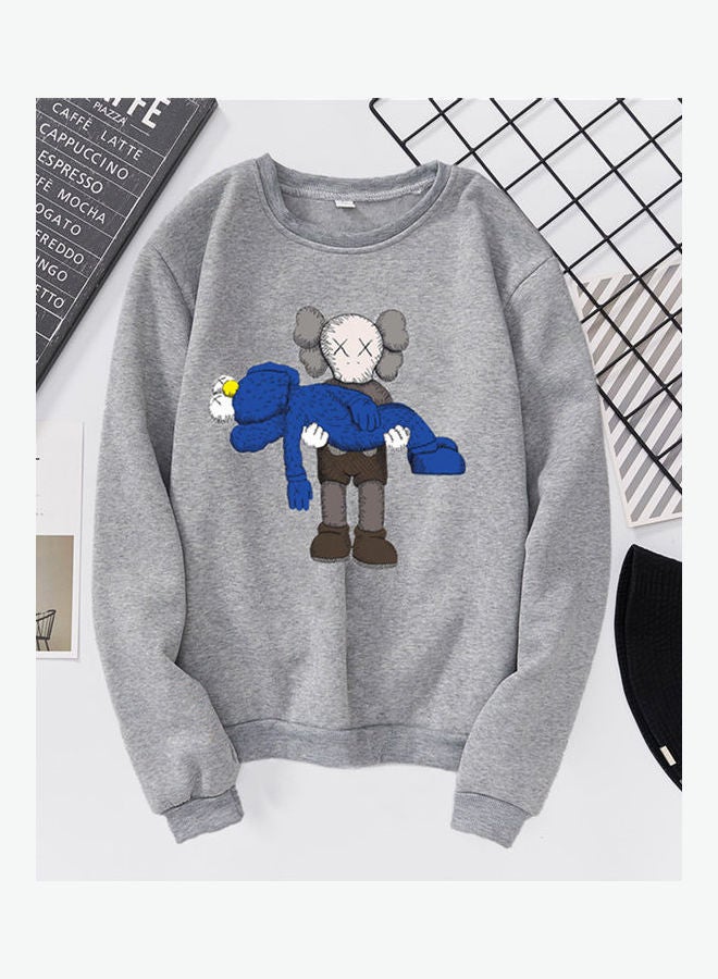 Round Neck Sweatshirt Grey - Image 4