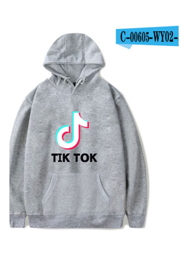 Loose Long Sleeve Hooded Sweatshirts gray - Image 4