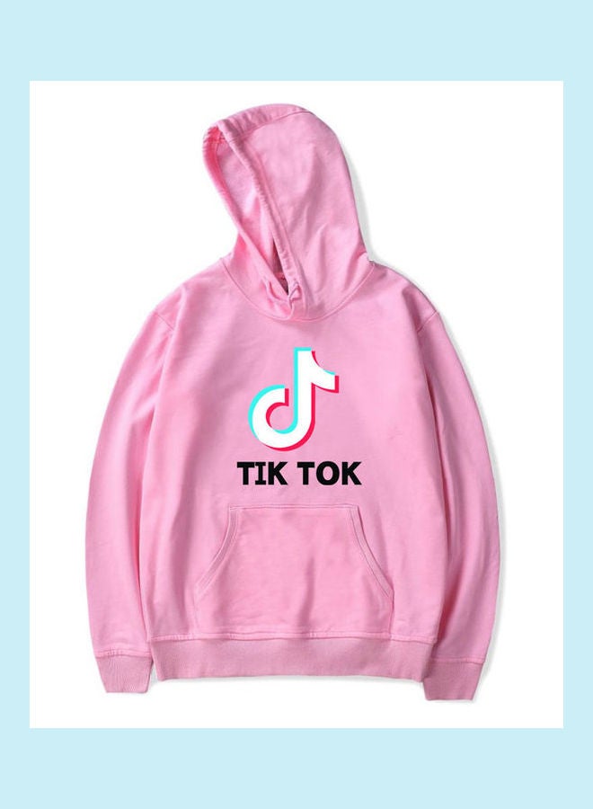 Loose Long Sleeve Hooded Sweatshirts pink - Image 1