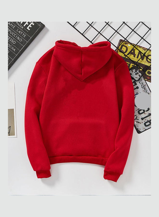 Generic - Thicken Casual Loose Printing Hooded Sweatshirts Red - Image 1