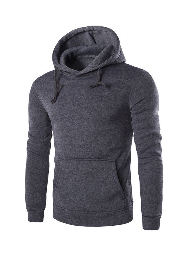 Casual Long Sleeve Hoodie Grey