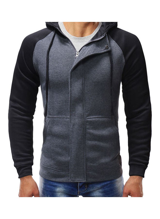 Leisure Slim Zipper Fashion Hoodies Dark gray - Image 1