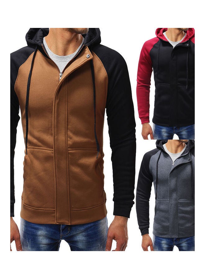 Leisure Slim Zipper Fashion Hoodies Dark gray - Image 3