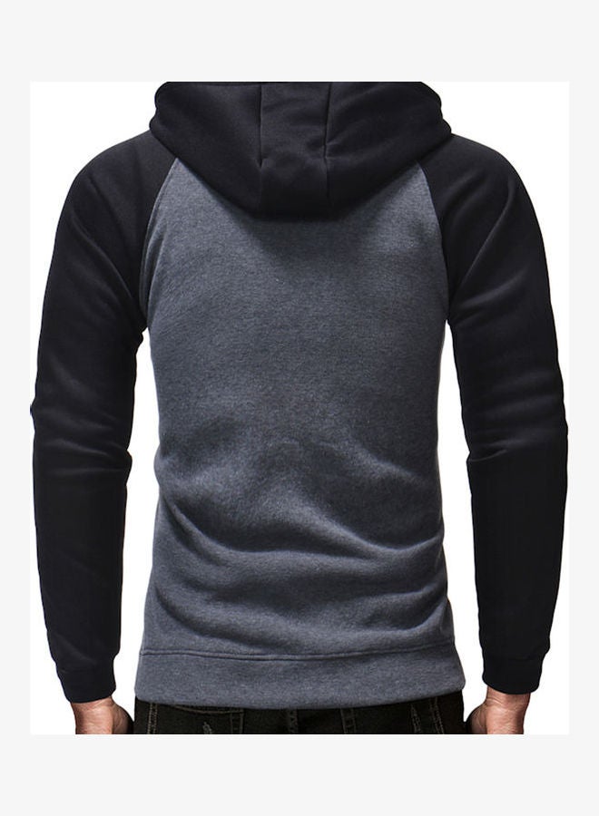 Leisure Slim Zipper Fashion Hoodies Dark gray - Image 4