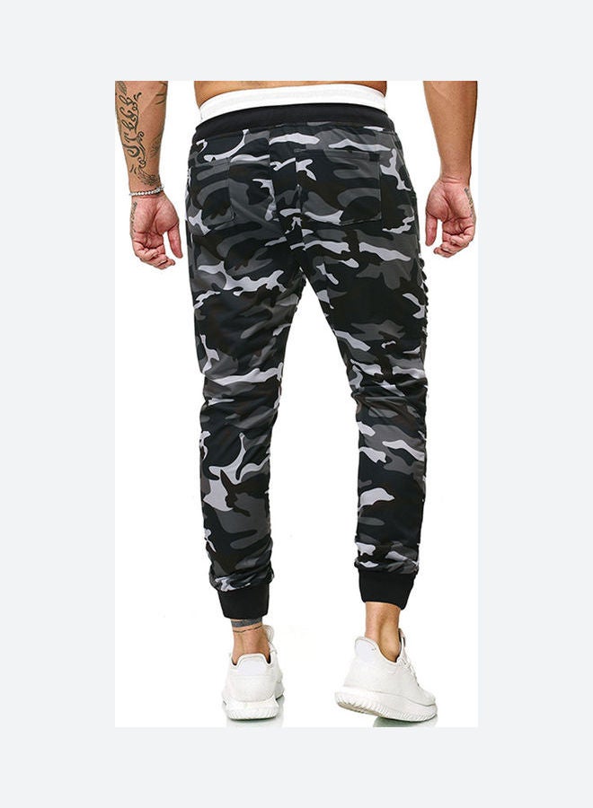 Casual Fashion Pleated Zipper Jogger Grey  - Image 2