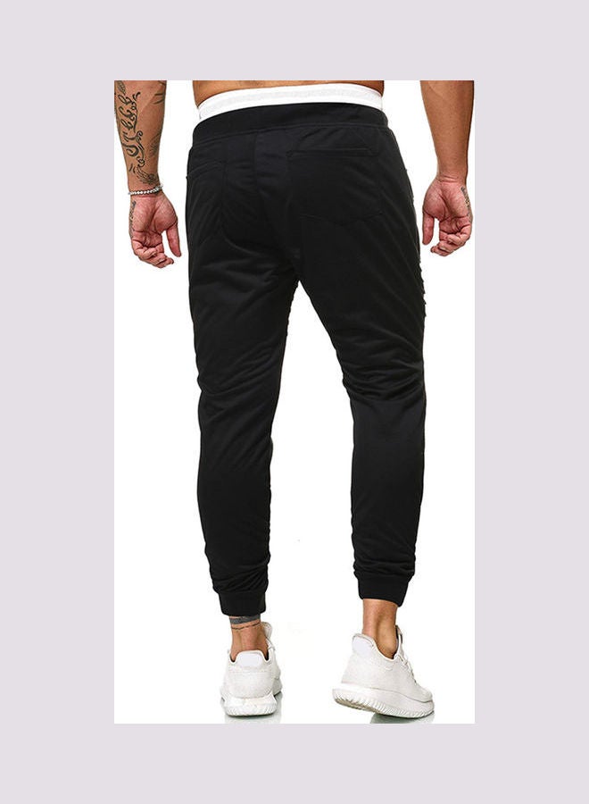 Casual Fashion Pleated Zipper Jogger Black  - Image 2