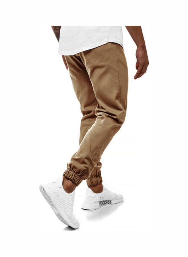 Solid Buttons Sweatpants Khaki  - Image 5