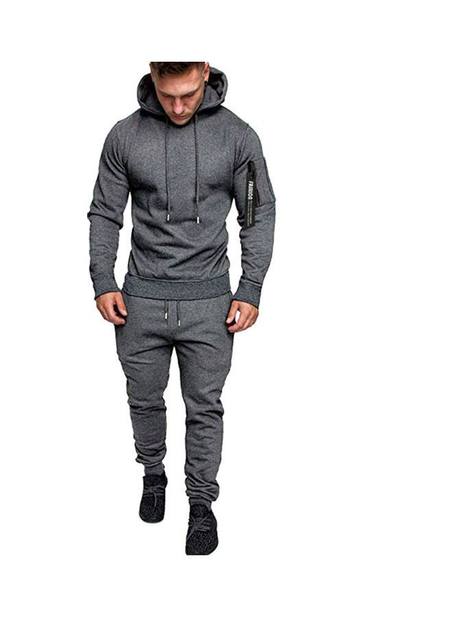 Casual Hoodie Tracksuit Grey 