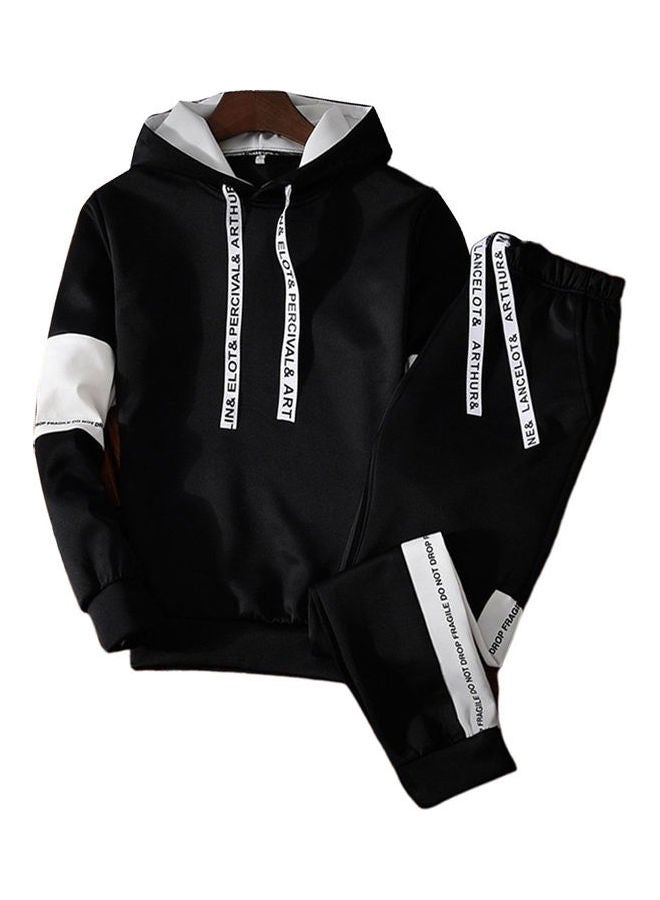 Long-Sleeved Sportswear Top And Pants black  - Image 1