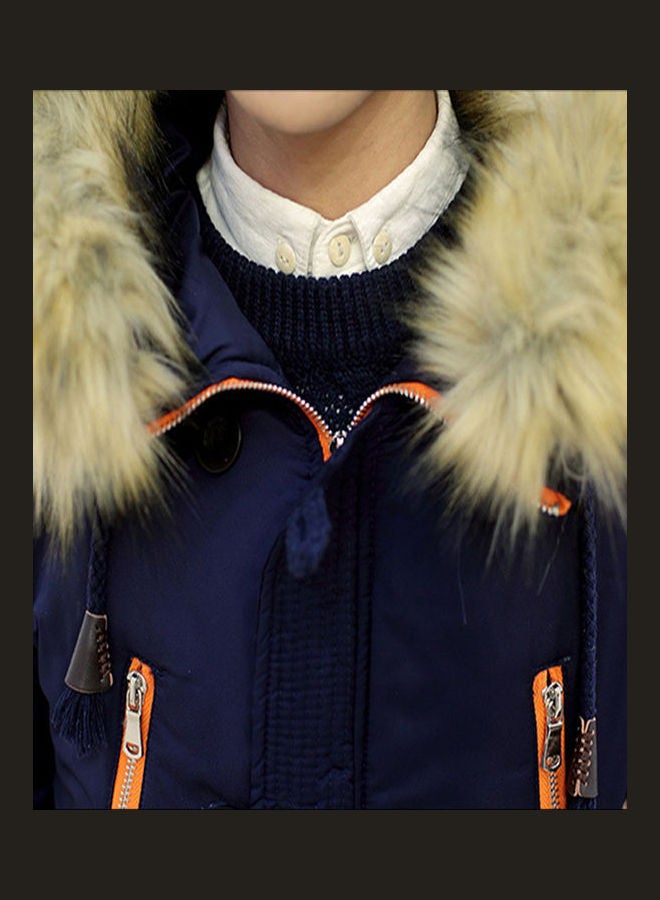 Generic - Warm Thick Hooded Cotton-Padded Jacket Navy - Image 1