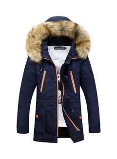 Warm Thick Hooded Cotton-Padded Jacket Navy