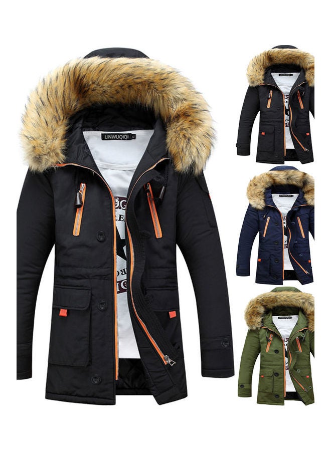 Generic - Warm Thick Hooded Cotton-Padded Jacket Navy - Image 1