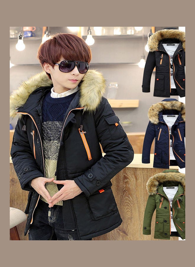Generic - Warm Thick Hooded Cotton-Padded Jacket Navy - Image 1
