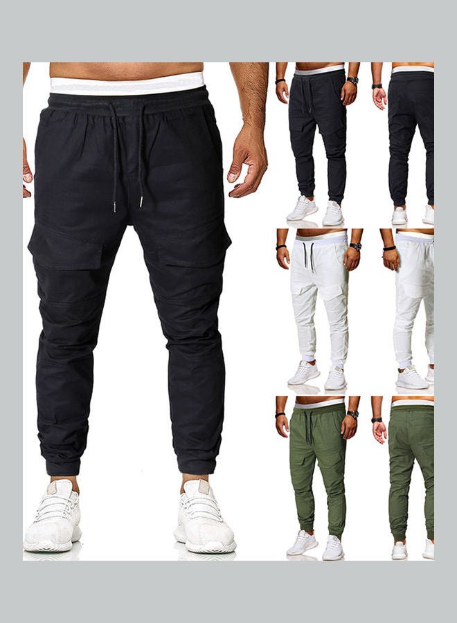 بنطال واسع سهل الارتداء بخصر وتصميم جيد التهوية أبيض - Image 3