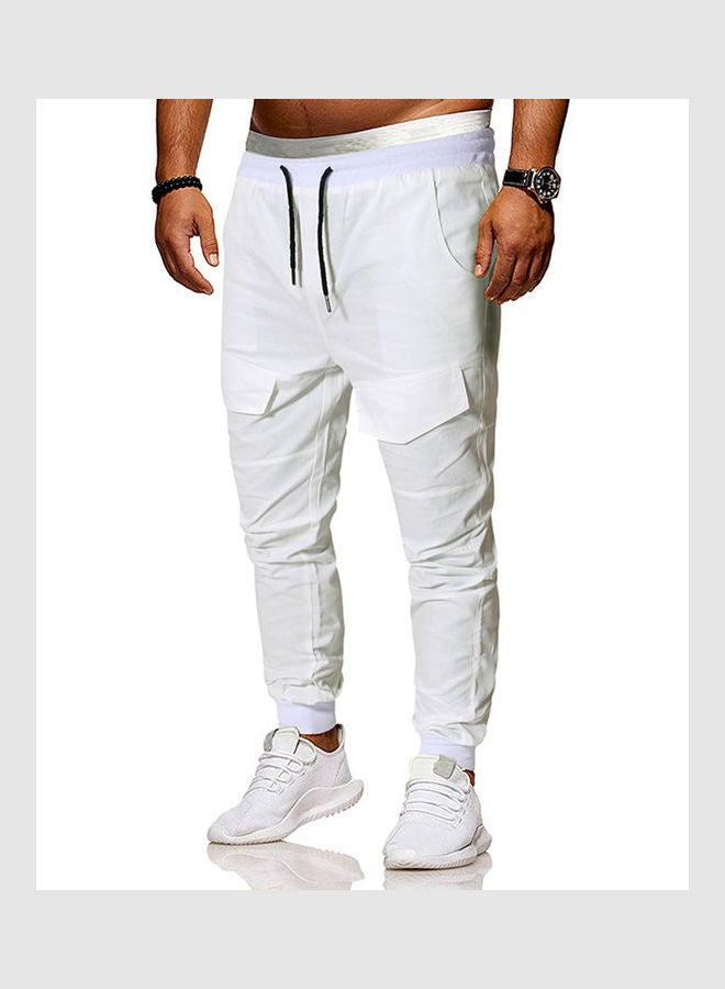 بنطال واسع سهل الارتداء بخصر وتصميم جيد التهوية أبيض - Image 5