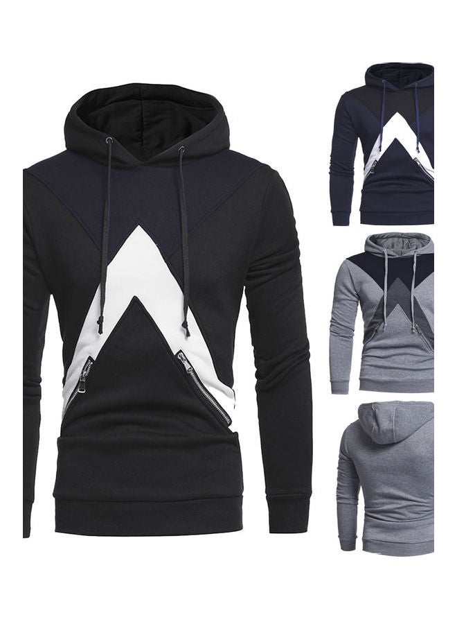 Hooded Pullover With Zipper Pouch Pocket light grey - Image 3