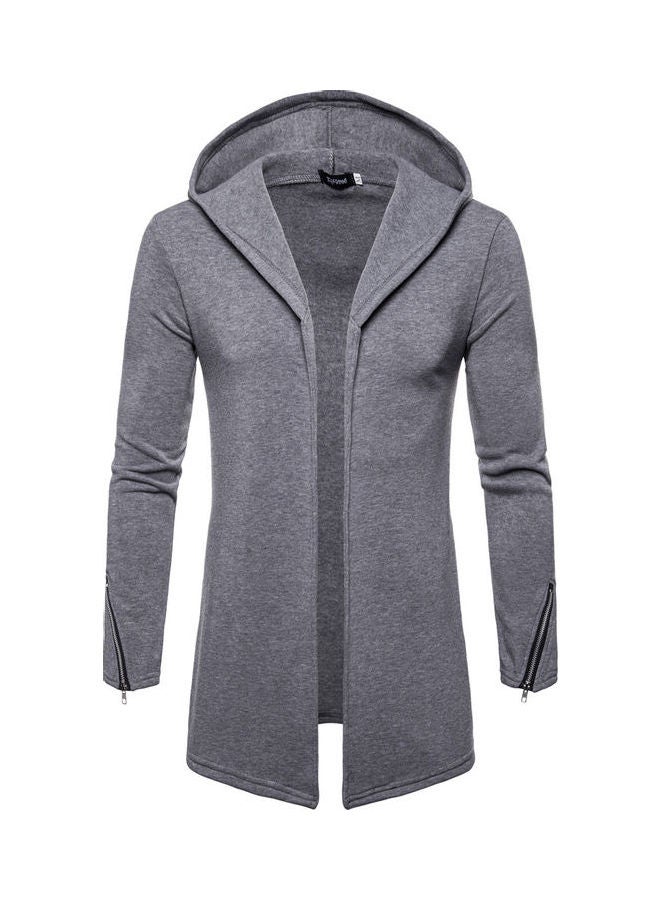 Generic - Long-sleeved Front Zipper Closure Top Grey - Image 1