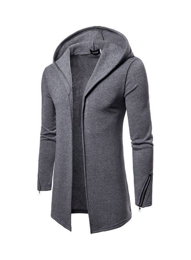 Generic - Long-sleeved Front Zipper Closure Top Grey - Image 1