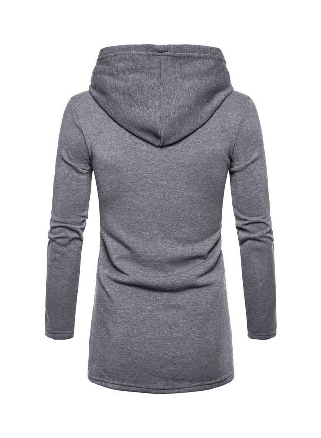 Generic - Long-sleeved Front Zipper Closure Top Grey - Image 1