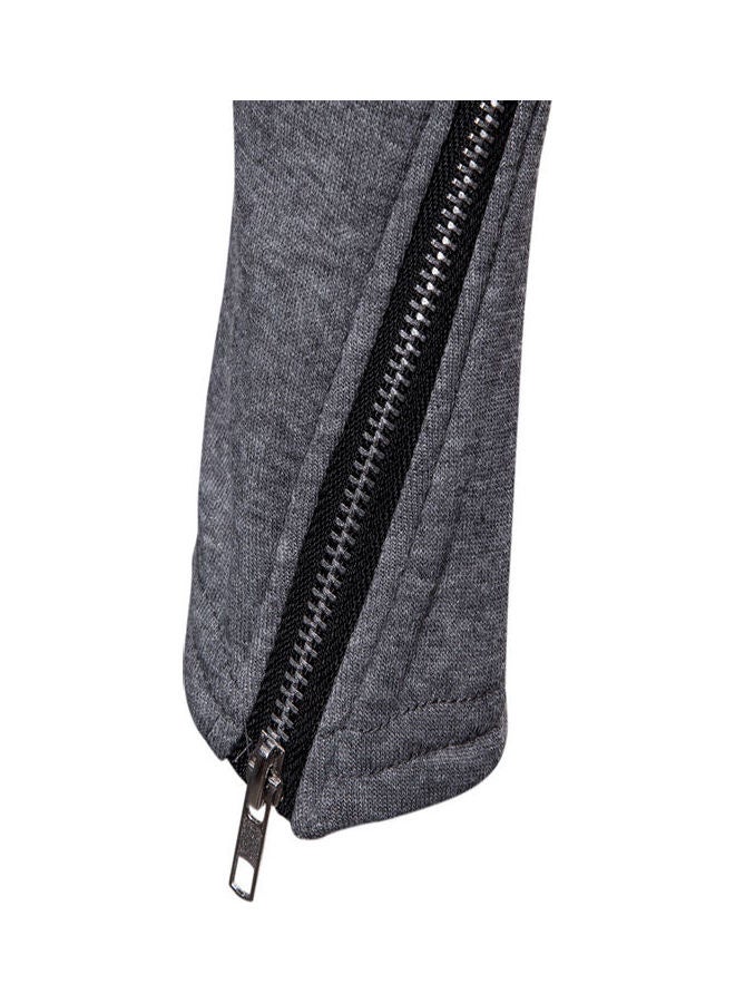 Generic - Long-sleeved Front Zipper Closure Top Grey - Image 1