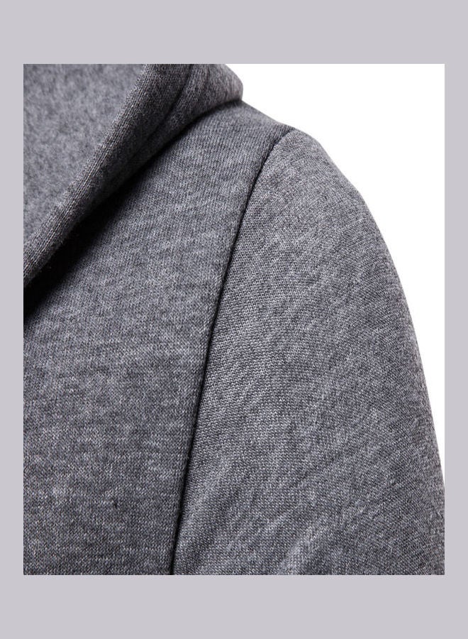 Generic - Long-sleeved Front Zipper Closure Top Grey - Image 1