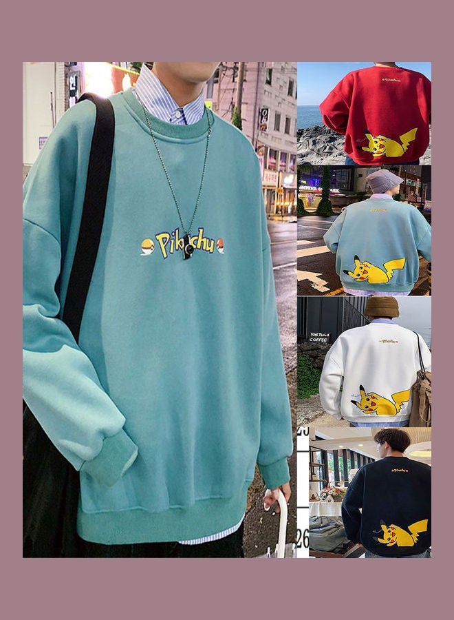 بلوفر بتصميم عصري وأكمام طويلة مزين برسومات كرتونية ومناسب للاستخدام اليومي أحمر - Image 3