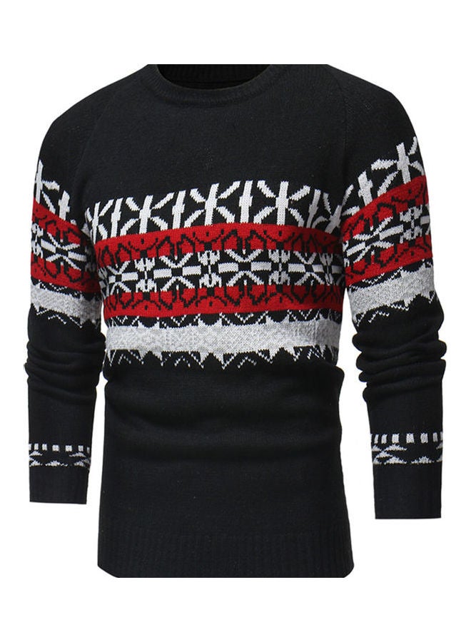 Knitting Crew Neck Slim Casual Pullover black  - Image 4