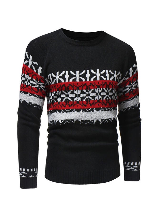 Knitting Crew Neck Slim Casual Pullover black  - Image 5