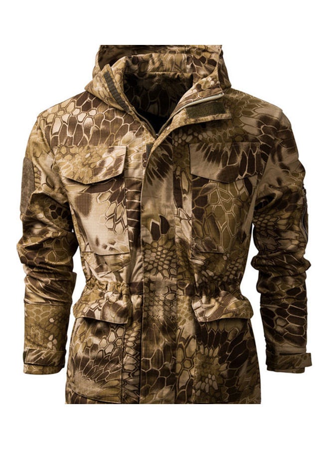 Windbreaker Camouflage Hoodie Brown  - Image 1