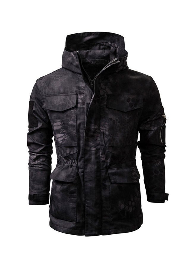 Camouflage Windbreaker Waterproof Outdoor Jacket black  - Image 1