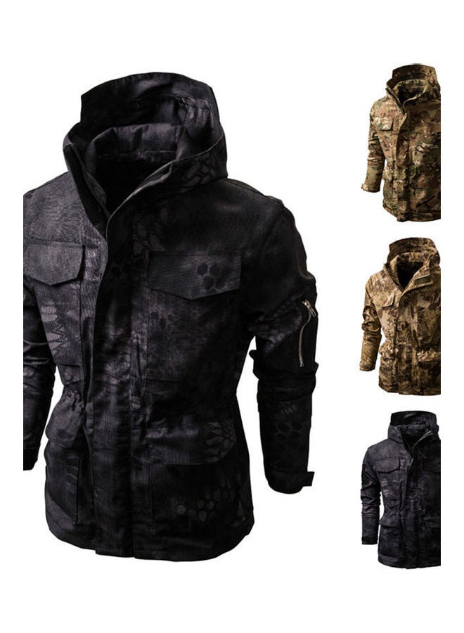 Camouflage Windbreaker Waterproof Outdoor Jacket black  - Image 3
