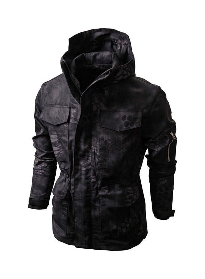 Camouflage Windbreaker Waterproof Outdoor Jacket black  - Image 4