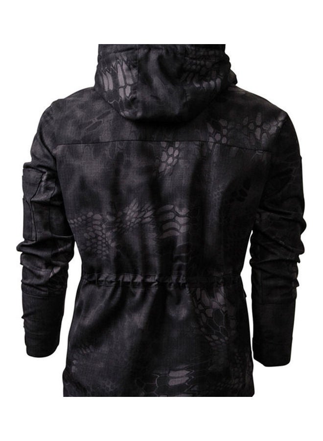 Camouflage Windbreaker Waterproof Outdoor Jacket black  - Image 5
