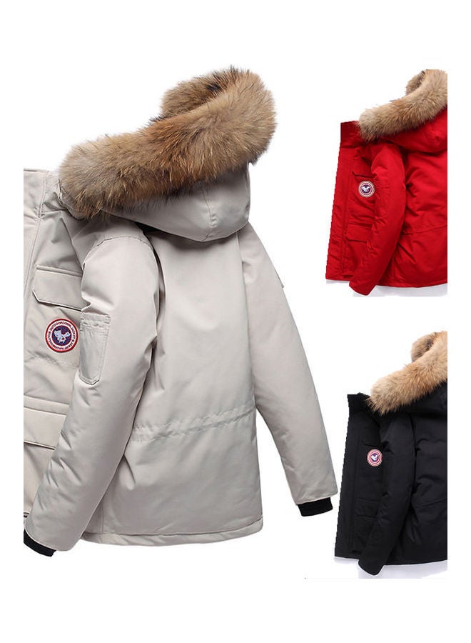 Thicken Hoodie Cotton Jacket Red  - Image 4