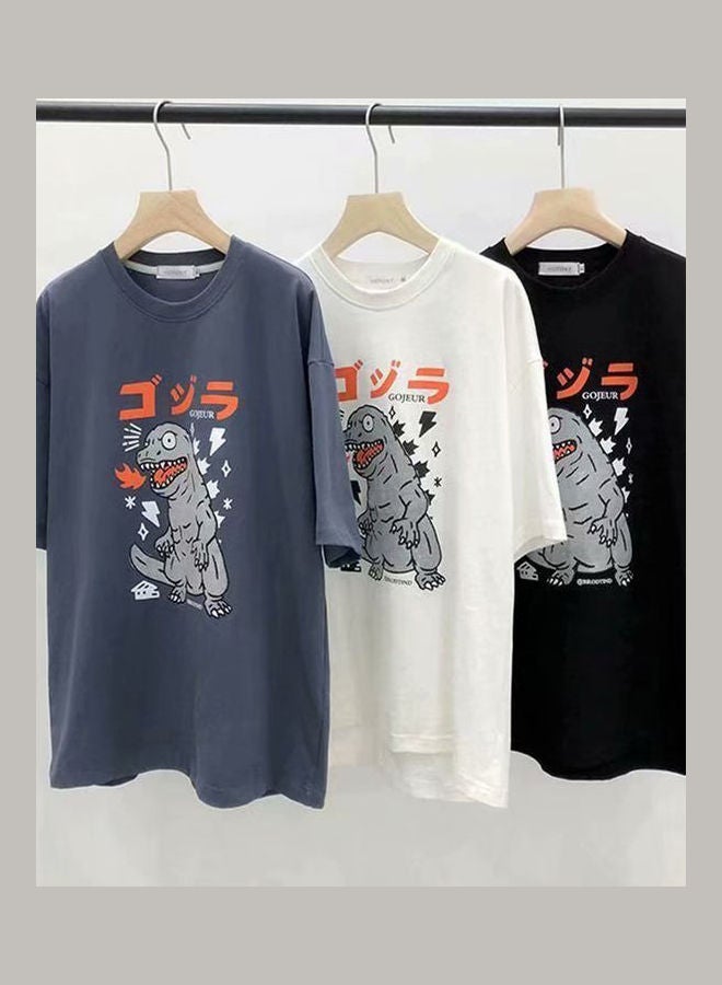 بلوزة كاجوال جيدة التهوية قصيرة الأكمام بفتحة رقبة مستديرة أسود - Image 4