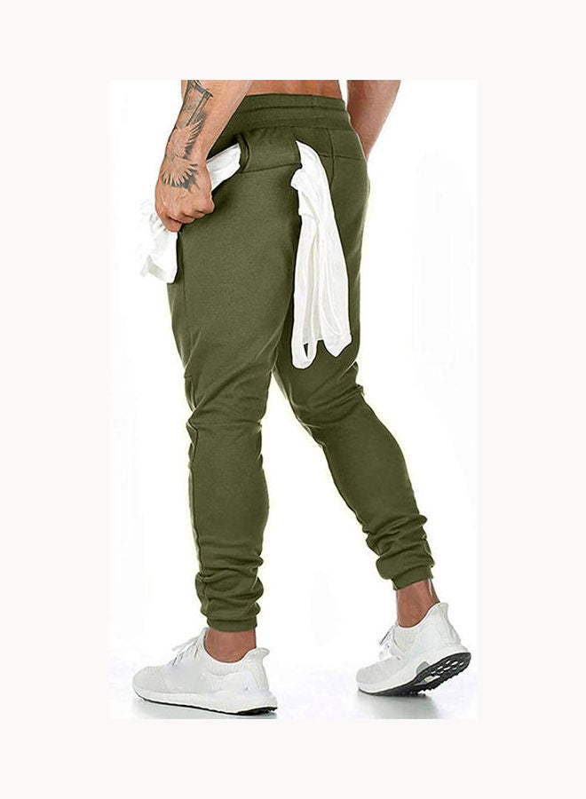 Drawstring Fitness Sweatpants Green  - Image 4