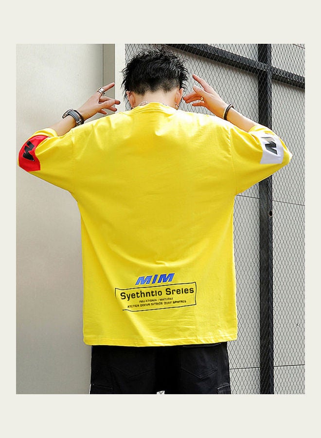 Short Sleeve Loose T Shirt Yellow