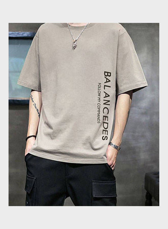 Short Sleeve Printed T-shirt Khaki  - Image 5