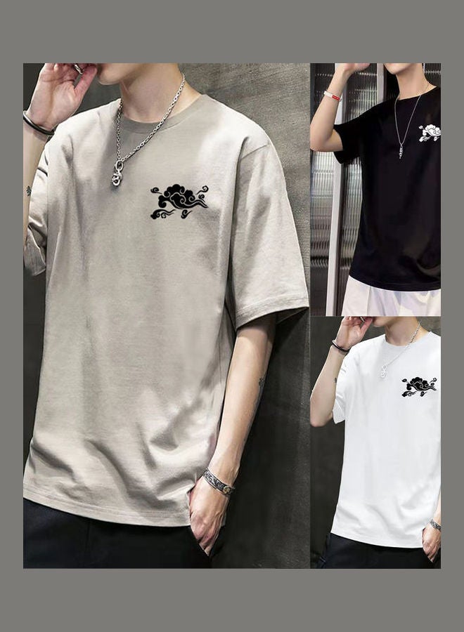 Short Sleeve Printed T-shirt Black - Image 3