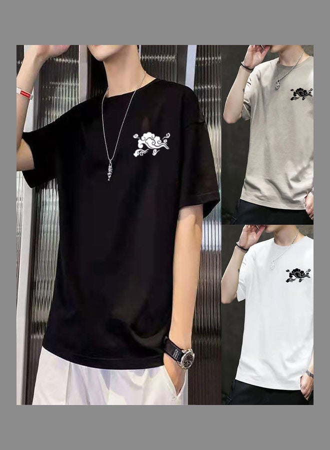 Short Sleeve Printed T-shirt Black - Image 4