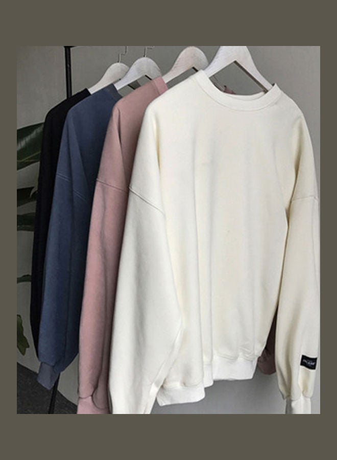 Round-Necked Loose Long-Sleeved Oversize Casual Sweatshirts blue - Image 4