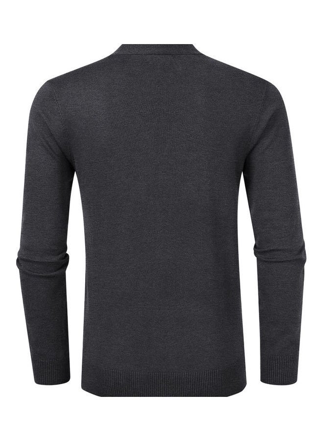 Generic - Casual Knitted Button Down Cardigan Black - Image 1