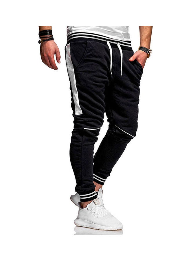 Drawstring Sports Jogger Black/White  - Image 1