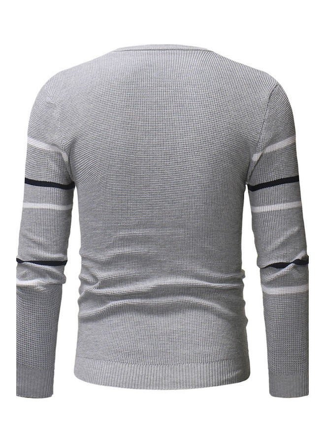 Casual Crew Neck Sweater Grey  - Image 2