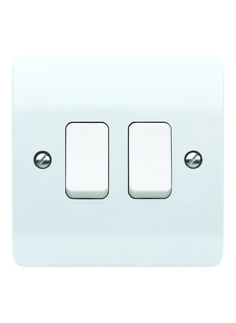 Logic Plus 2 Gang 2 Way Light Switch White
