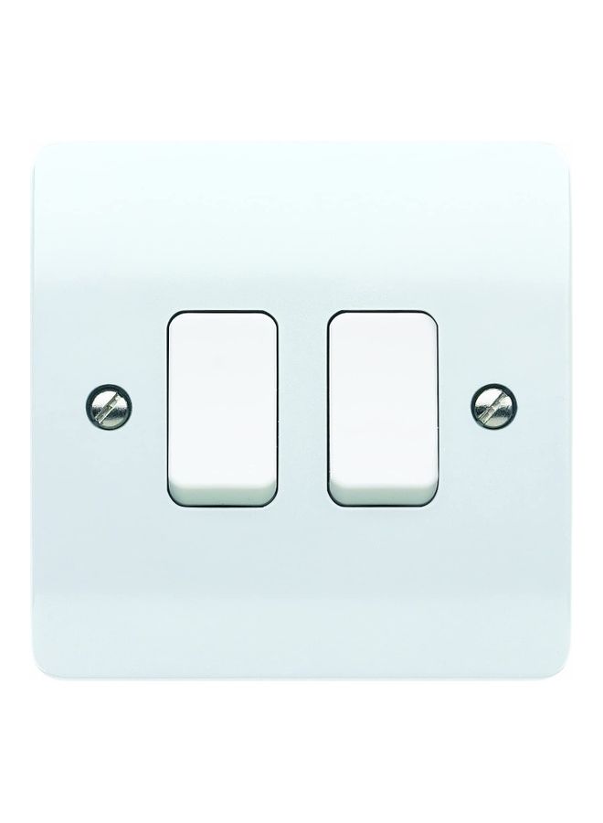 Logic Plus 2 Gang 2 Way Light Switch White