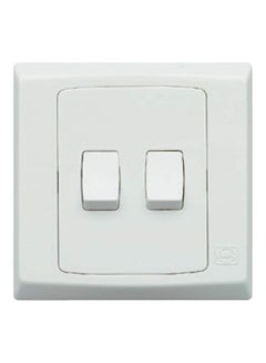 Slimline Plus 2 Gang 1 Way Light Switch White